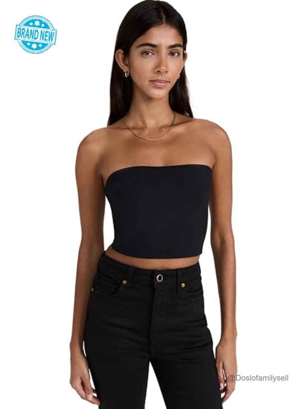 Crop Tube Top with Lightweight Stretch Jersey